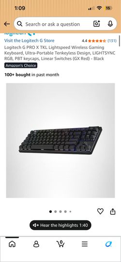 Logitech pro X TKL keyboard