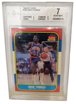 1986-87 Fleer Premier Isiah Thomas Basketball Card PSA 7