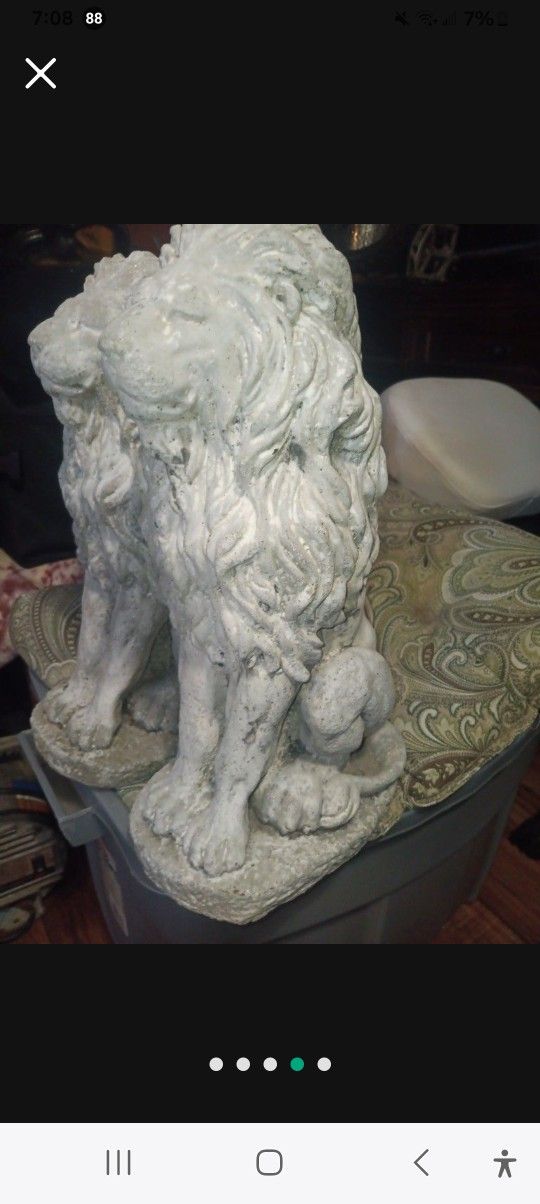 18in Statues Of Lions Cement Molds Paid 75 Each Last Year Want 50 For Both