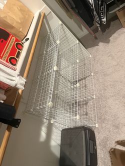 White Wire Grid Cube Storage Organizer