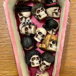  Skulls “13”  In A Casket