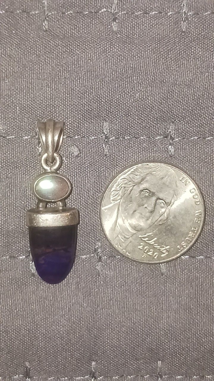 925 silver with rainbow moonstone and sugilite
