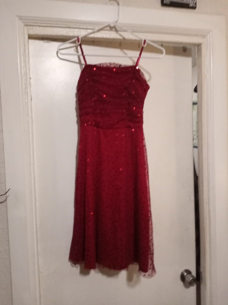 Red Sequinned Dress Size 7