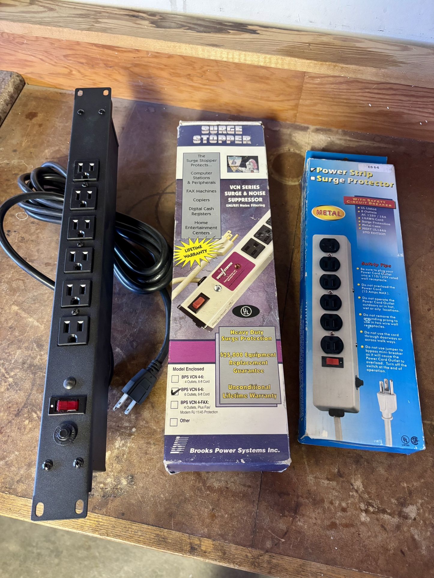 Set Of 3 Power Strip Surge Protectors