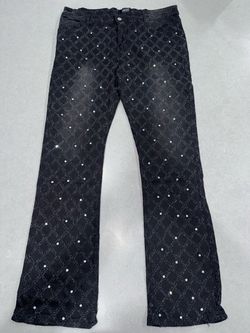 Amiri Black Crystal Embellished Flare Jeans