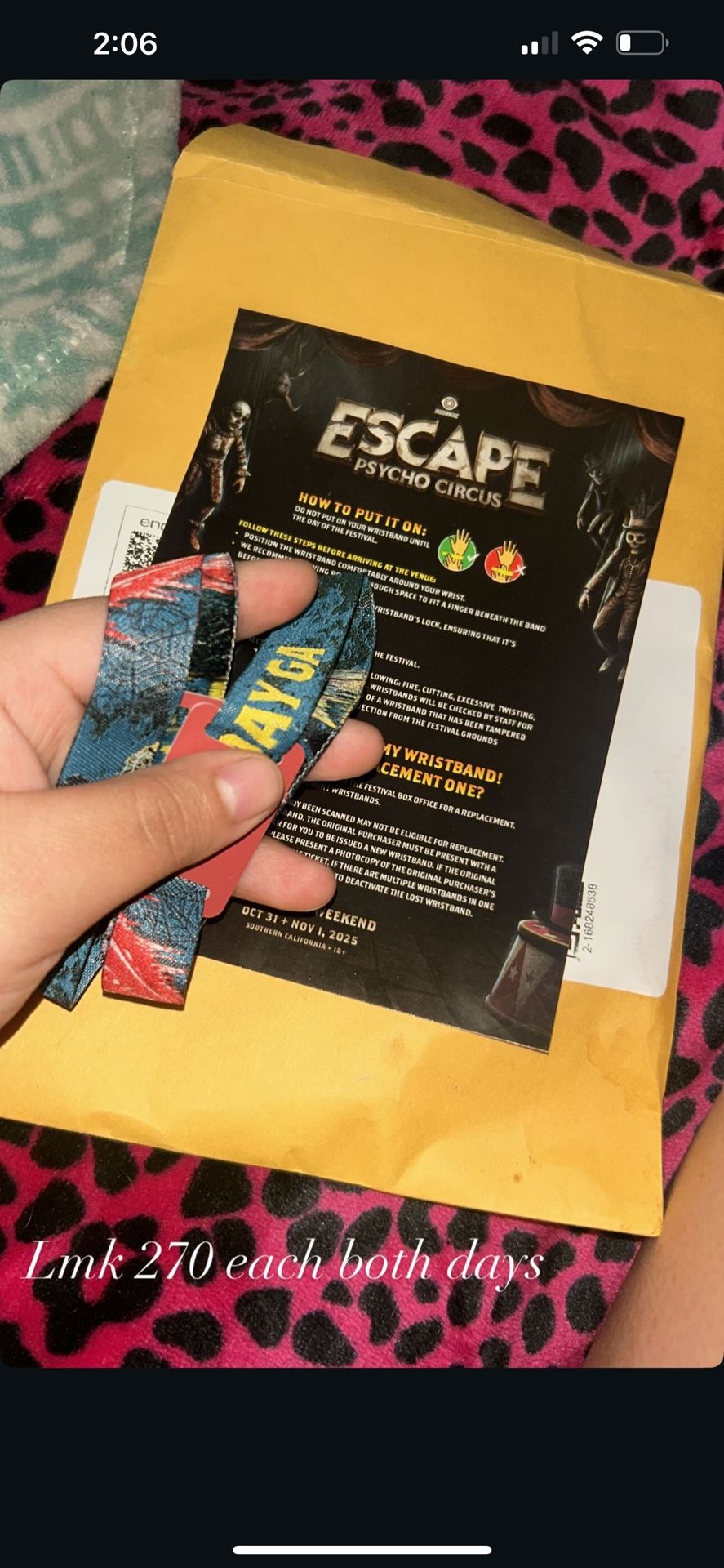 2 Days Escape Wristband