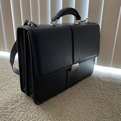 Samsonite Leather Flapover Briefcase