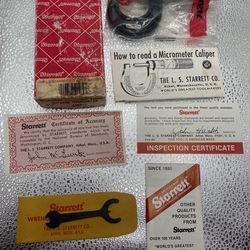 Starrett 436P-2  (1' to 2') Micrometer .001" Grad. Plain VINTAGE New With Box