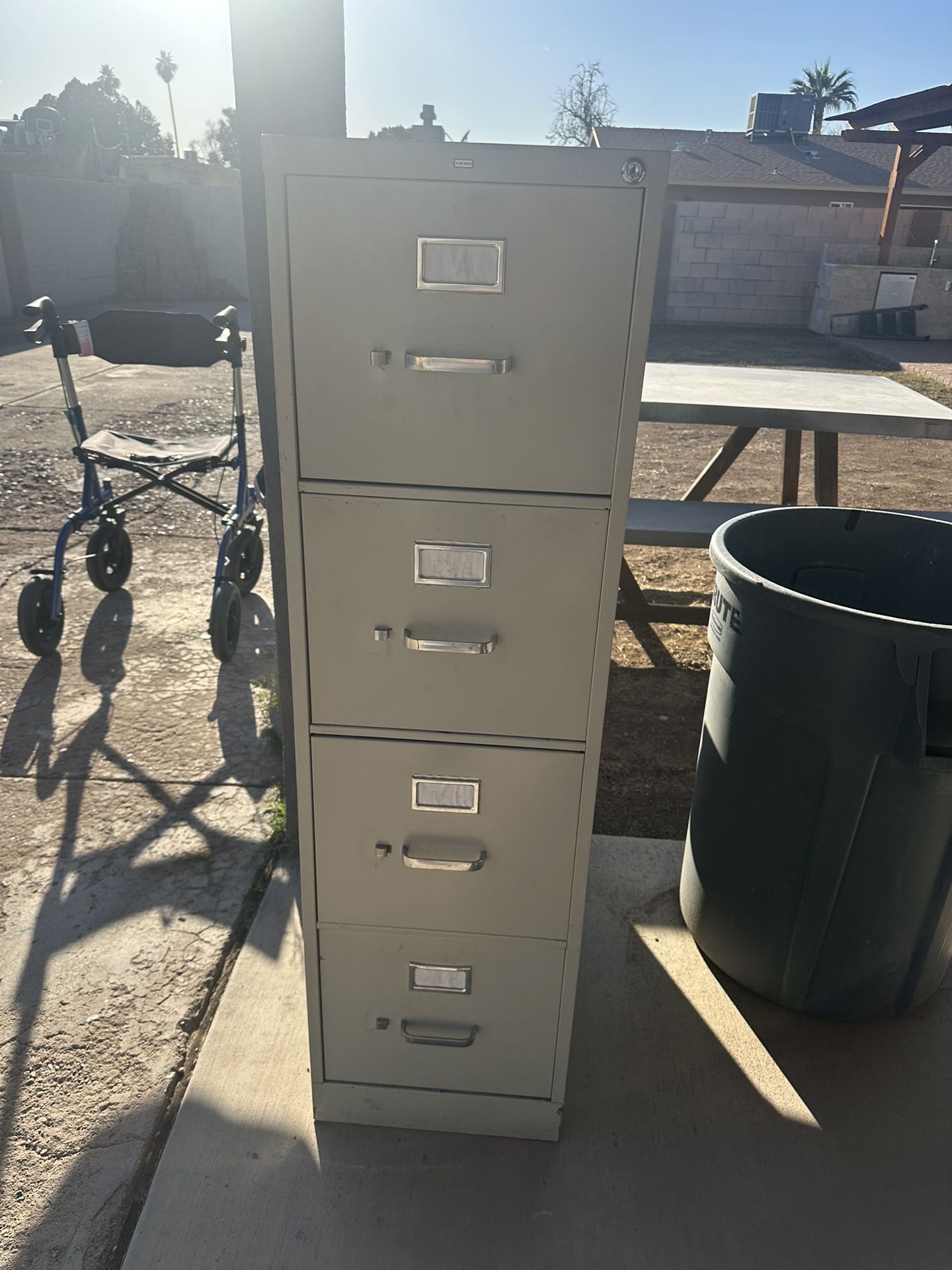 Tall Beige Filing Cabinet