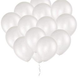 White Balloons,Latex Balloon,white pearlized balloons12-inch,100-pack
