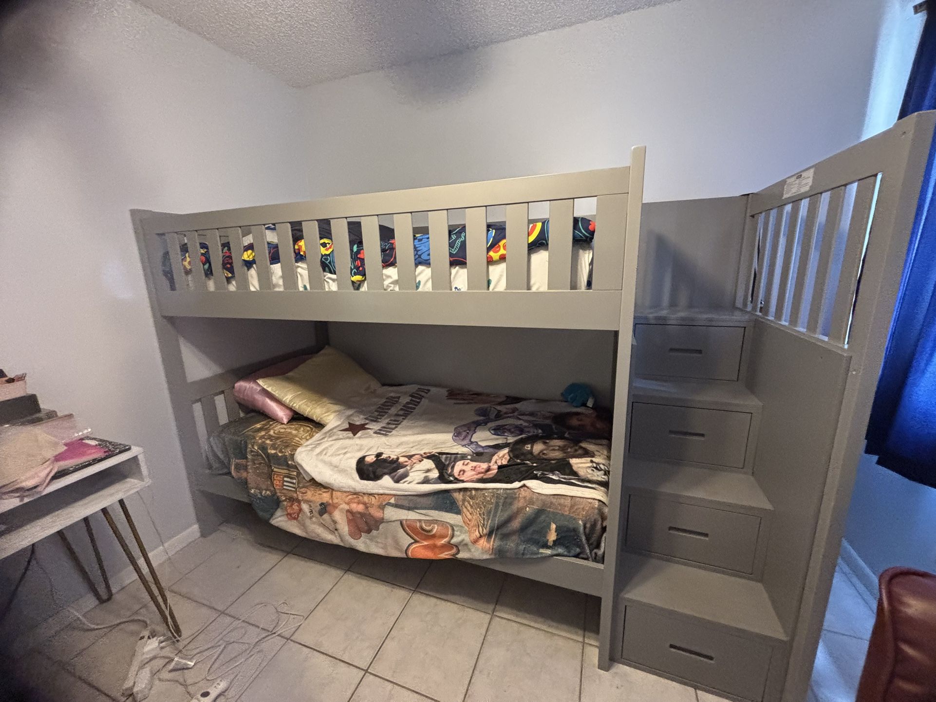 Twin Grey Bunk Beds 