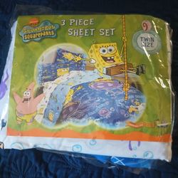 Set 3 Pieses  Size Sheet Set Sponge Bob