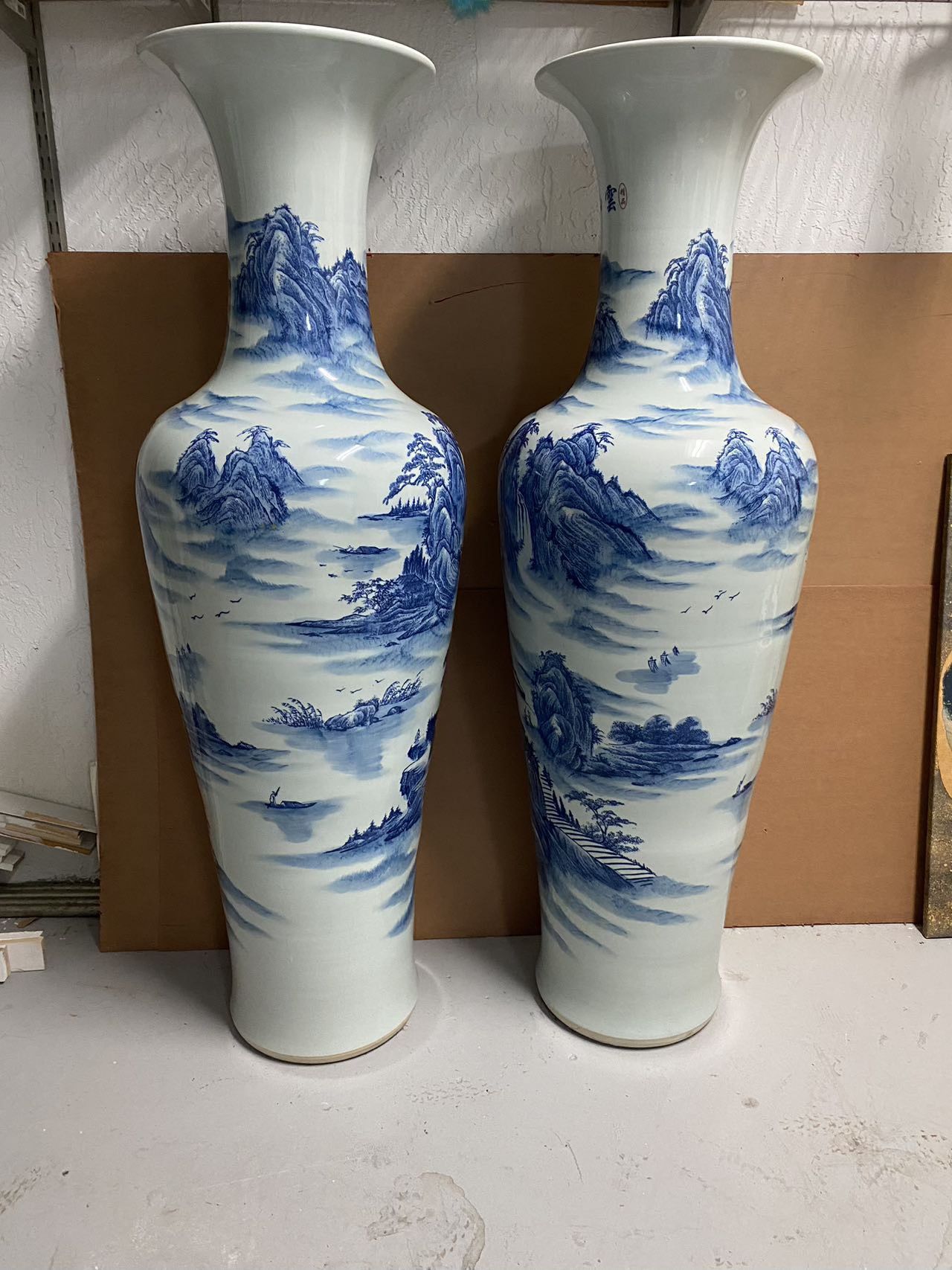 2x Huge Chinese Pottery Vases