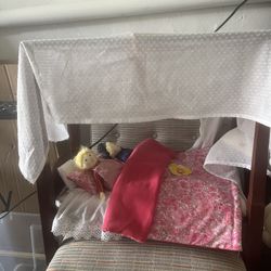 Wooden Doll Canopy Bed 