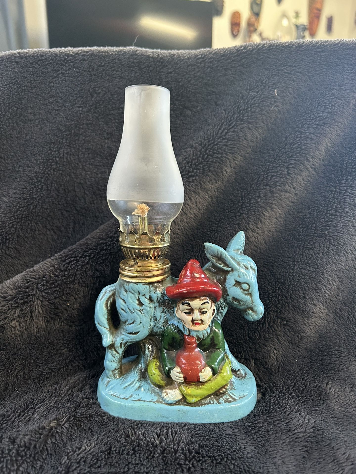 MCM Vintage Porcelain Mini Oil Lantern Moonshiner