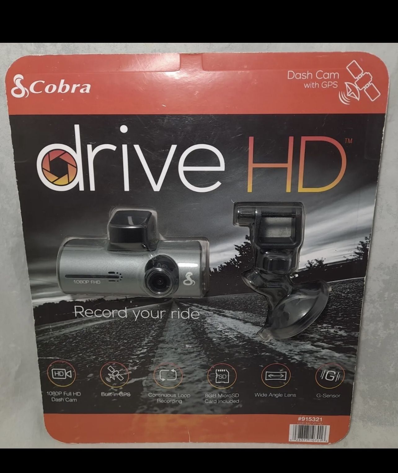 Cobra HD Dash cam CDR 840 VP Built-In GPS 8GB Memory 1080p HDMI Cable NEW Sealed Package