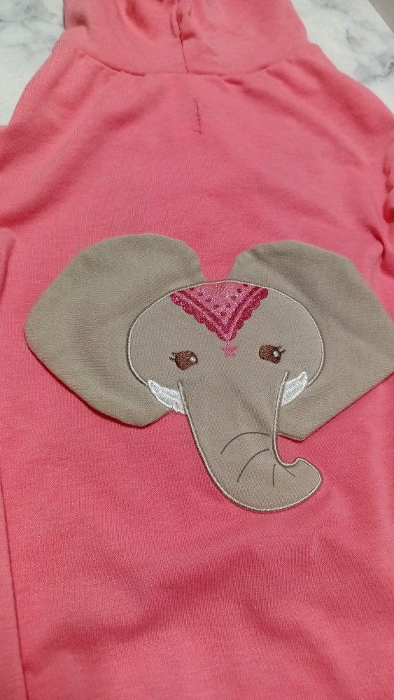 Martha Stewart Pets Hooded Shirt Size Large Color Pink With An Elephant On It NWT 