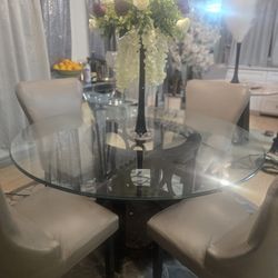 Glass Round Table