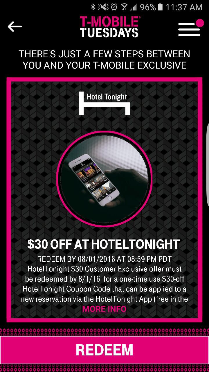 $30 Code for Hoteltonight App