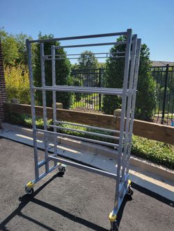 2 Heavy Duty Adjustable Industrial Metal Racks on Casters