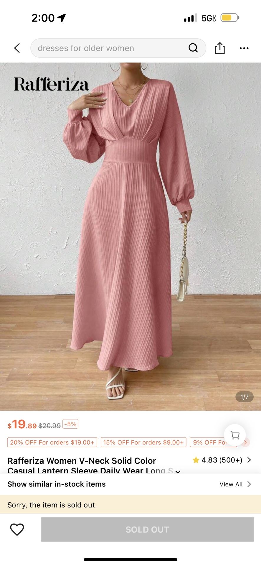 Shein Pink V Neck Dress
