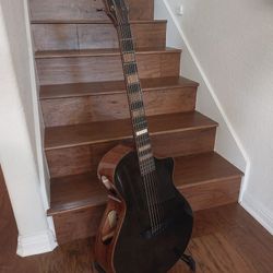 Cort Modern Black Masterpiece Series Acoustic Guitar All Solid Wood Concert