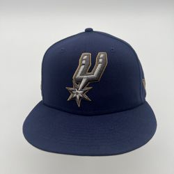 (32) Spurs Dark Blue Hat Size 7 3/4 
