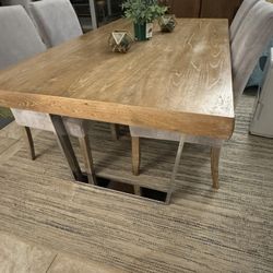 Wood Dining Table Dinner Room 4 Chairs 