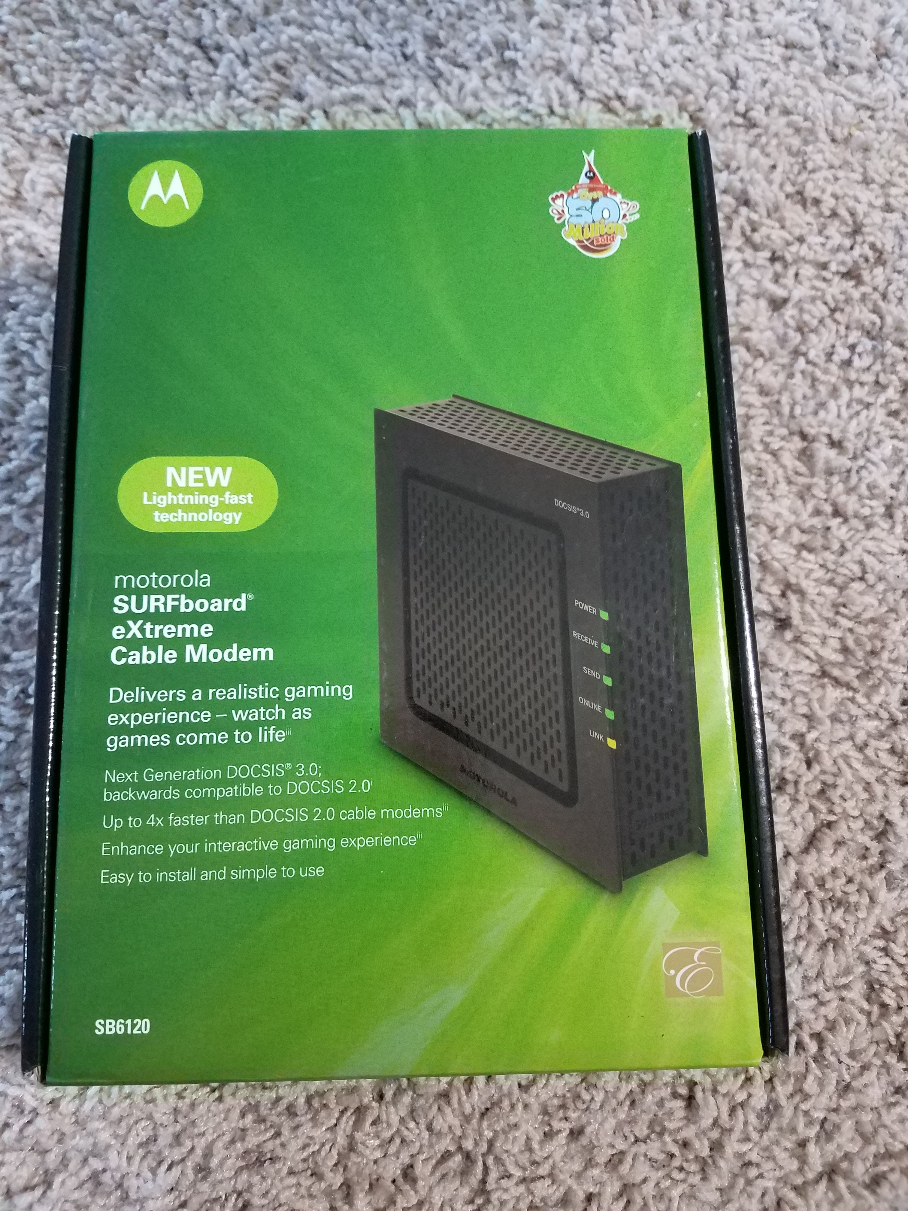 Motorola SB6120 SURFboard DOCSIS 3.0 eXtreme Broadband Cable Modem
