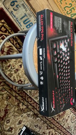 Hyper X gaming keyboard with braided cord.