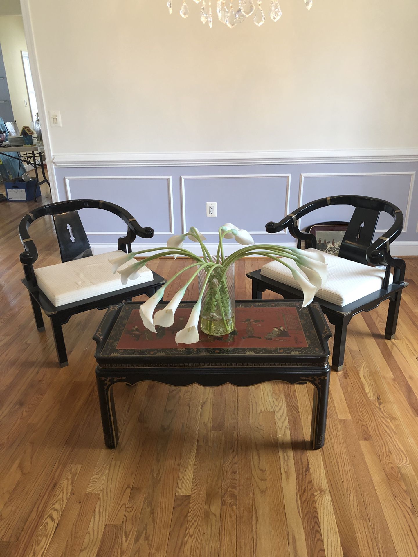 Cocktail table with two chairs