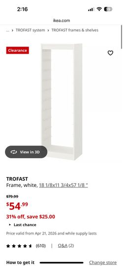 Brand new in box ikea trofast. No bins