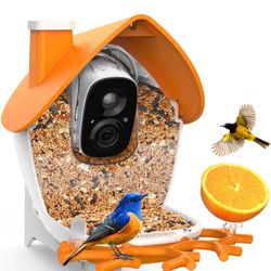 🔥 Smart Bird Feeder with Camera, 2K Detachable Video Bird Feeder Live with 32GB Card Fruit Fork, AI Identify Feather Species, Auto Record in Backyard