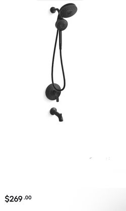 KOHLER Premise Rite-Temp Matte Black 1-handle Single function 6-in Round Bathtub and shower Faucet with Valve