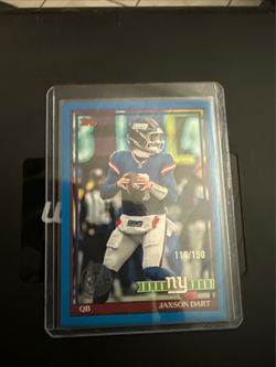 Jaxson Dart Topps NY Giants Blue Parallel 110/150