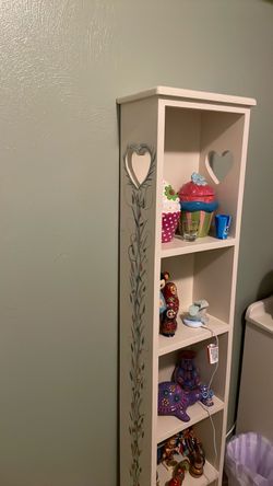 Vintage shelf with heart and hand painted florals