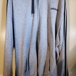 Adidas Full Zip  Mens Hoodie Grey 3xl