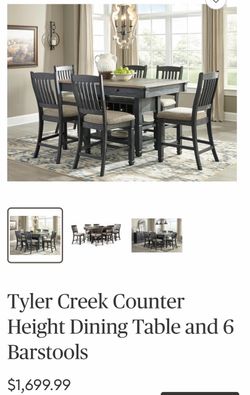 Tyler Creek Counter Height Dining Table and 6 Barstools