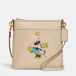 Disney X Coach Kitt Messenger Crossbody In Regenerative Leather With Minnie Mouse