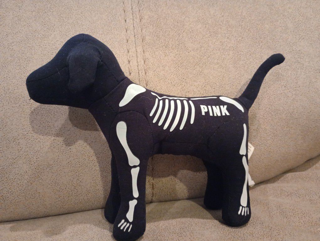 Victoria's Secret PINK Mini Dog Halloween Skeleton Limited Edition Black