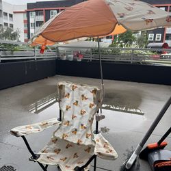 Kid beach chair with umbrella