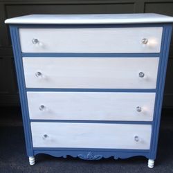 Vintage Wood Dresser, Dovetail, Whitewash
