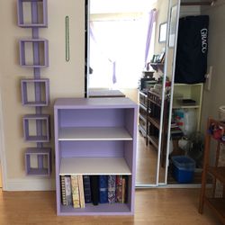 5 Hanging Cubes For Wall And  3 Shelves Bookcase 