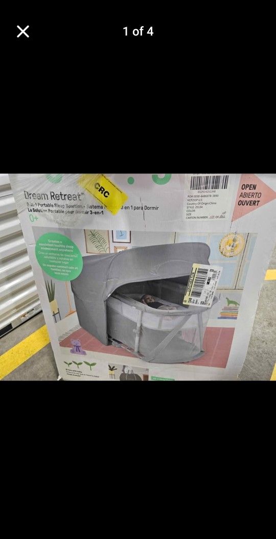 Ingenuity Dream Retreat 3-in-1 Portable Bassinet & Playard, Easy 3-Step Fold