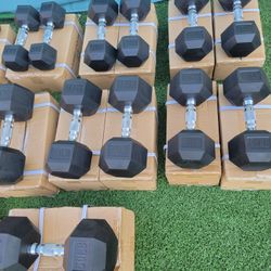 5-50 EXAGONAL DUMBBELLS SET 
