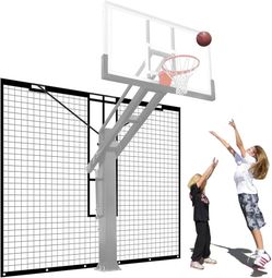 Heavy-Duty 12ft x 10ft Basketball Return Net, UV Resistant, Basketball Return Net and Defensive Net System, Ball Net Catcher for Poles