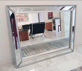 Modern Mirrored Frame Wall Mirror 48” x 38”