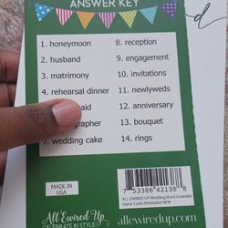 50 Pieces Wedding Word Sramble Activity