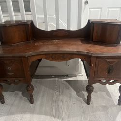 Rare Antique Wood Vanity Table 50x19x31