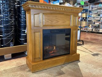 TWIN STAR Blonde Wood Electric Fireplace Model # 23ER010GRA